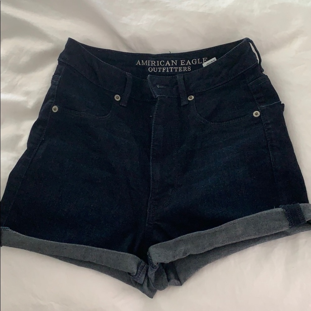 American eagle dark wash jean shorts